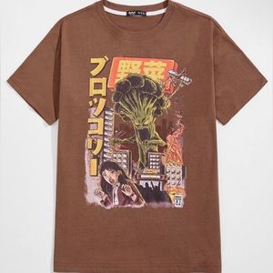 COFFE BROWN ILUSTRATA GUYS MONSTER TEE SHIRT, Mens Medium